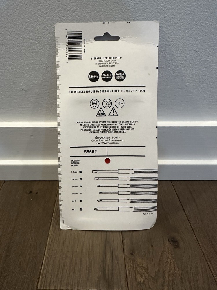 Excel 6 Piece Precision Screwdriver Set - Hobby and Plastic Model Precision