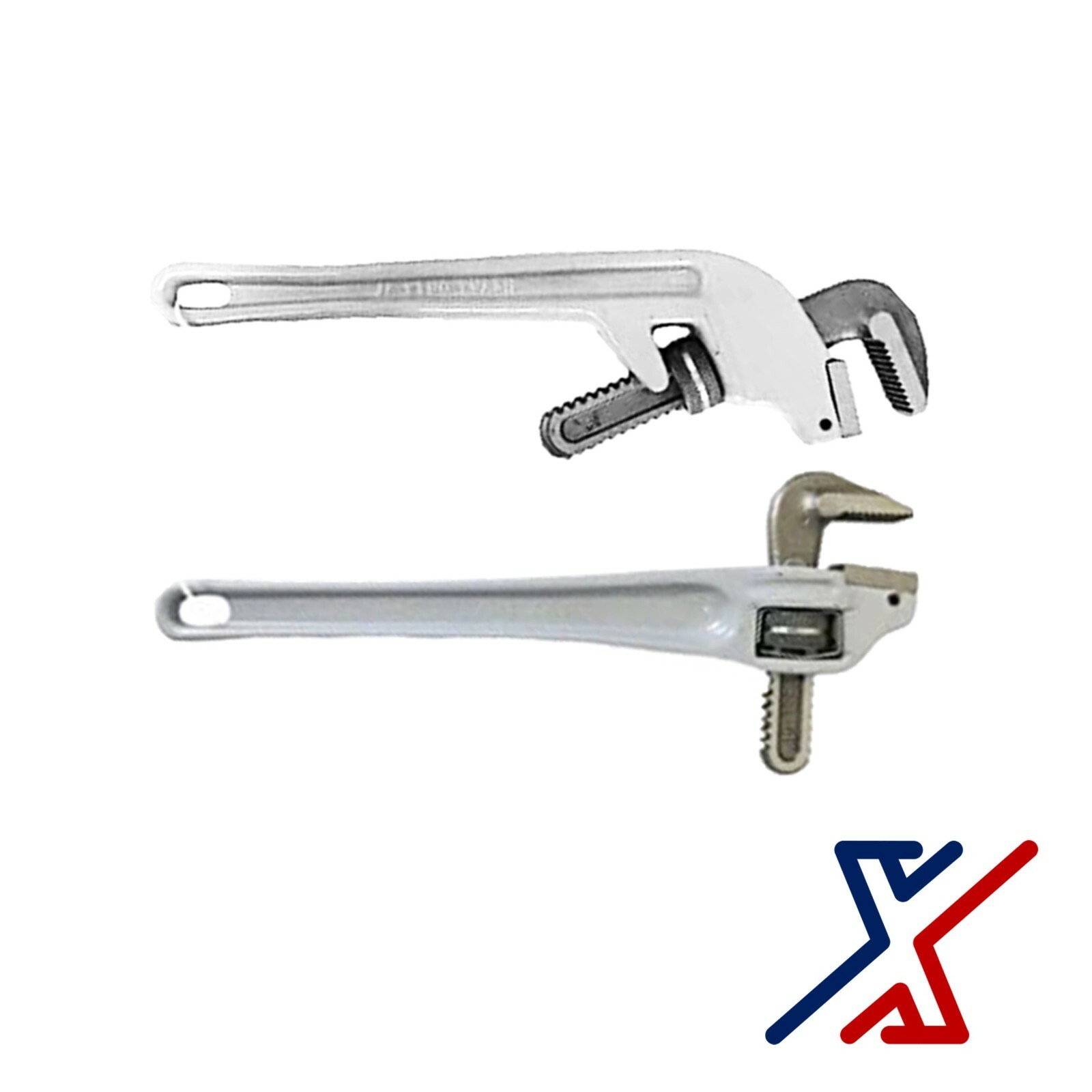 18" Adjustable Aluminum Pipe Wrench Set of 2 (90 Degree & 45 Degree) by X1 Tools