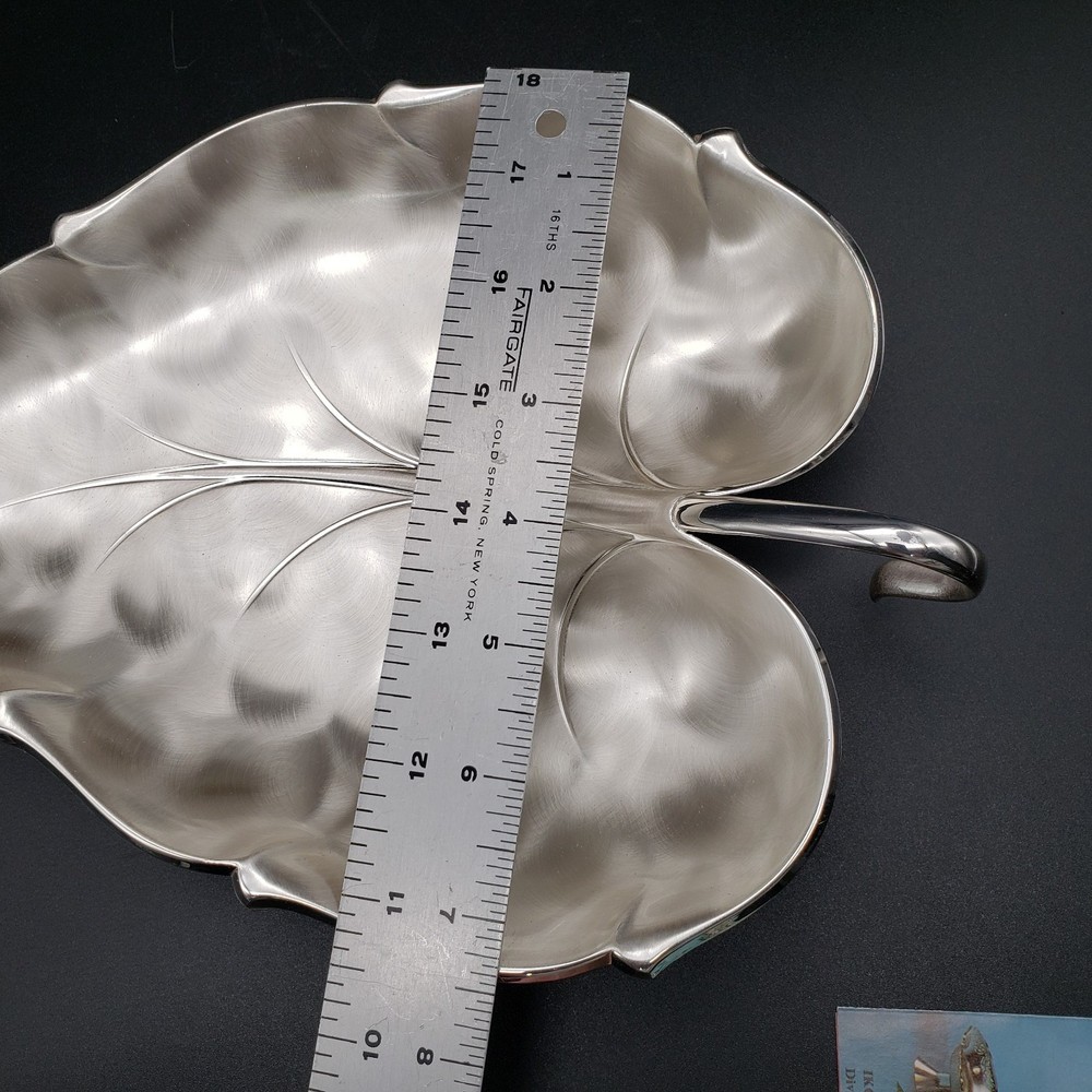 Ikora Silverplate Caravelle Leaf Candy Dish Tarnish Resistant Vintage Unused