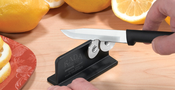 Rada Knife Sharpener R119 w/instructions, USA made, sharpens quick w/2-3 strokes