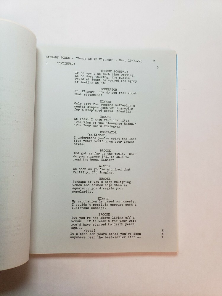 BARNABY JONES / Robert Heverly 1973 TV Script, Jack Ging "Venus as in Flytrap"