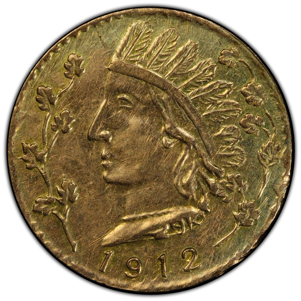 1912 $1 British Columbia, California Fractional Gold, Greene-400 / PCGS UNC, HR7