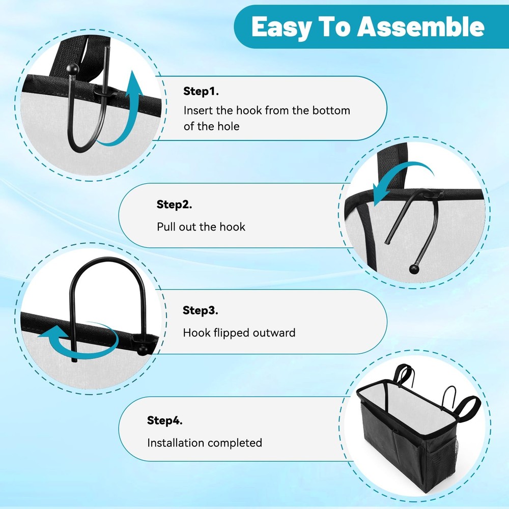 BlissTotes Bedside Caddy, Bedside Storage Organizer for Bunk Bed Accessories,...