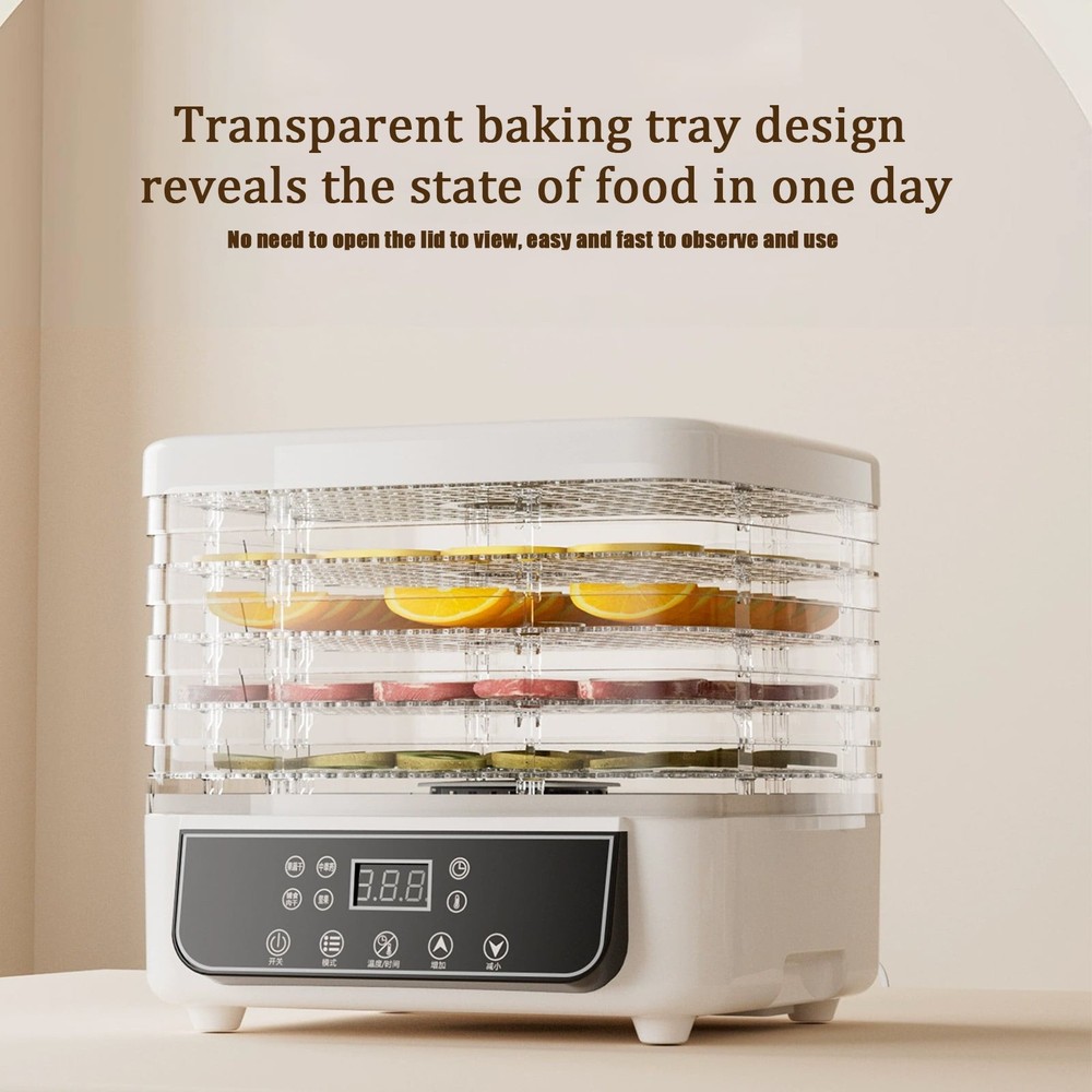 5-Trays Food Dehydrator Machine Adjustable Temperature for Jerky/Fruit/Vegetable