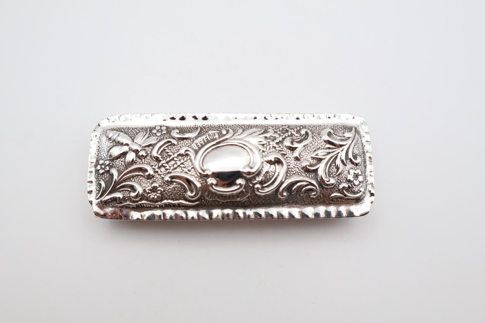 Antique Solid Silver Repousse Trinket Box Hallmarked Birmingham 1903