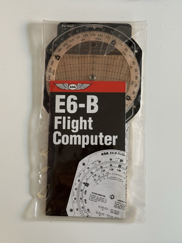 ASA E6-B Aviation Paper Flight Computer With Case And Manual