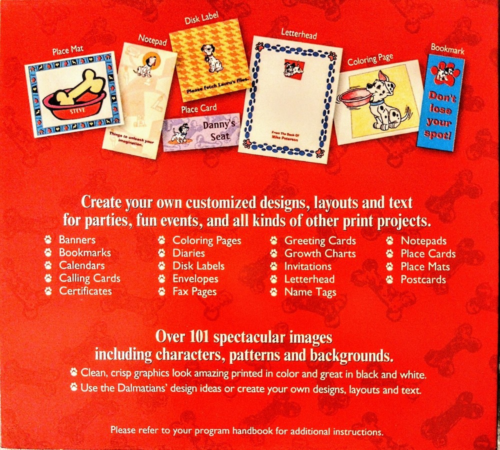 Disney's Print Studio 101 Dalmatians Print Studio CD-ROM Windows 95