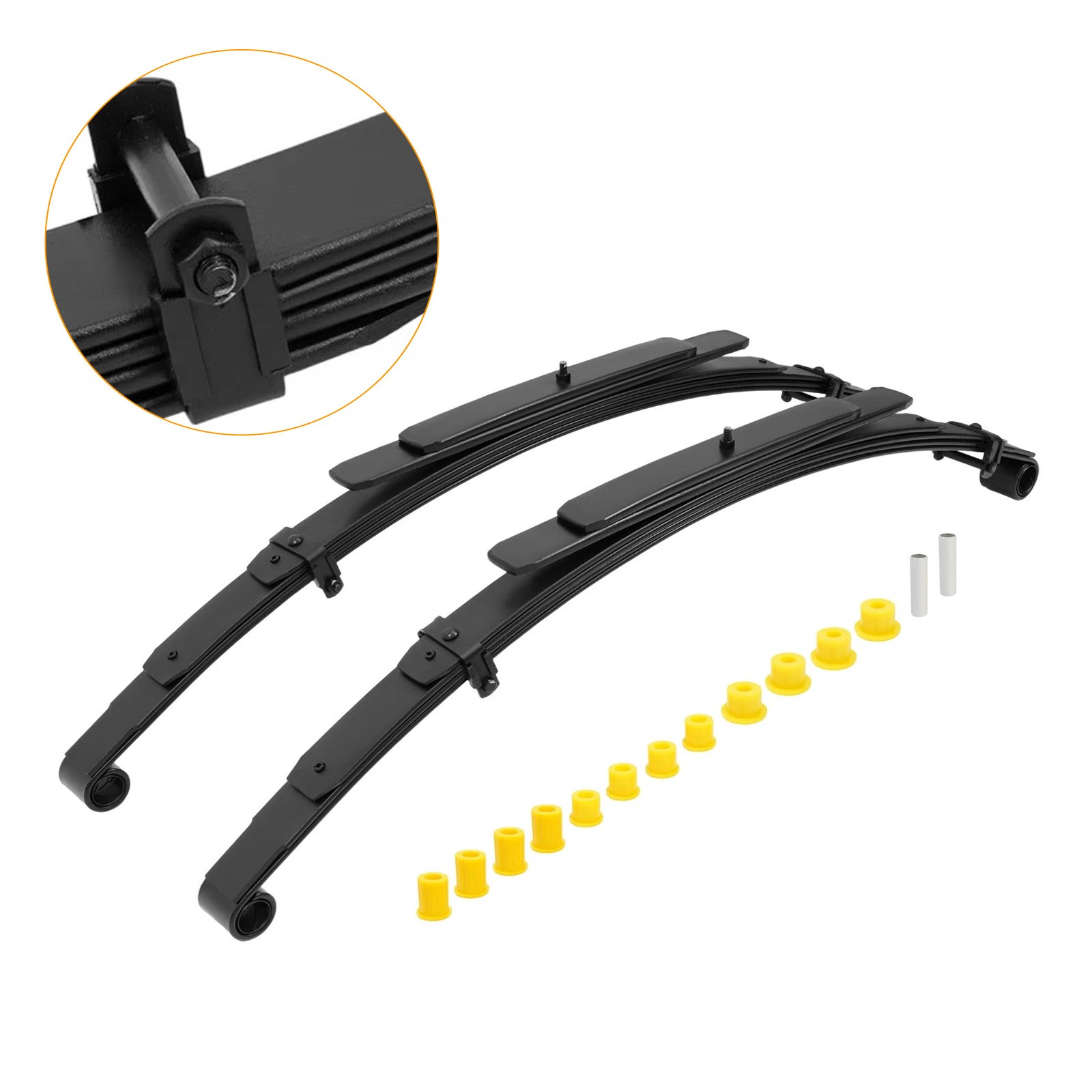 1.5" Lift Rear Leaf Springs For Nissan Xterra 4.0L 2005-2014 w/ Bushing Kit Pair