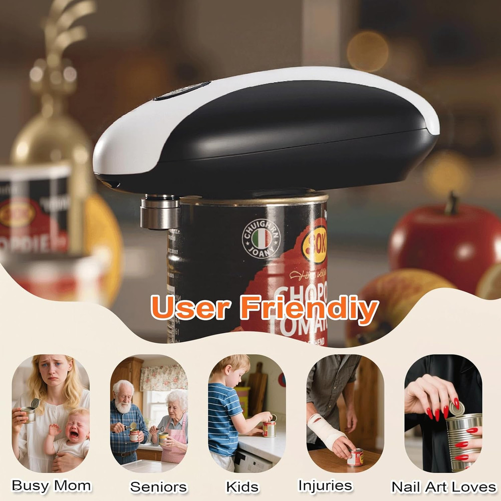 Rechargeable Electric Can Opener Automatic Smooth Edge USB Kitchen Tool
