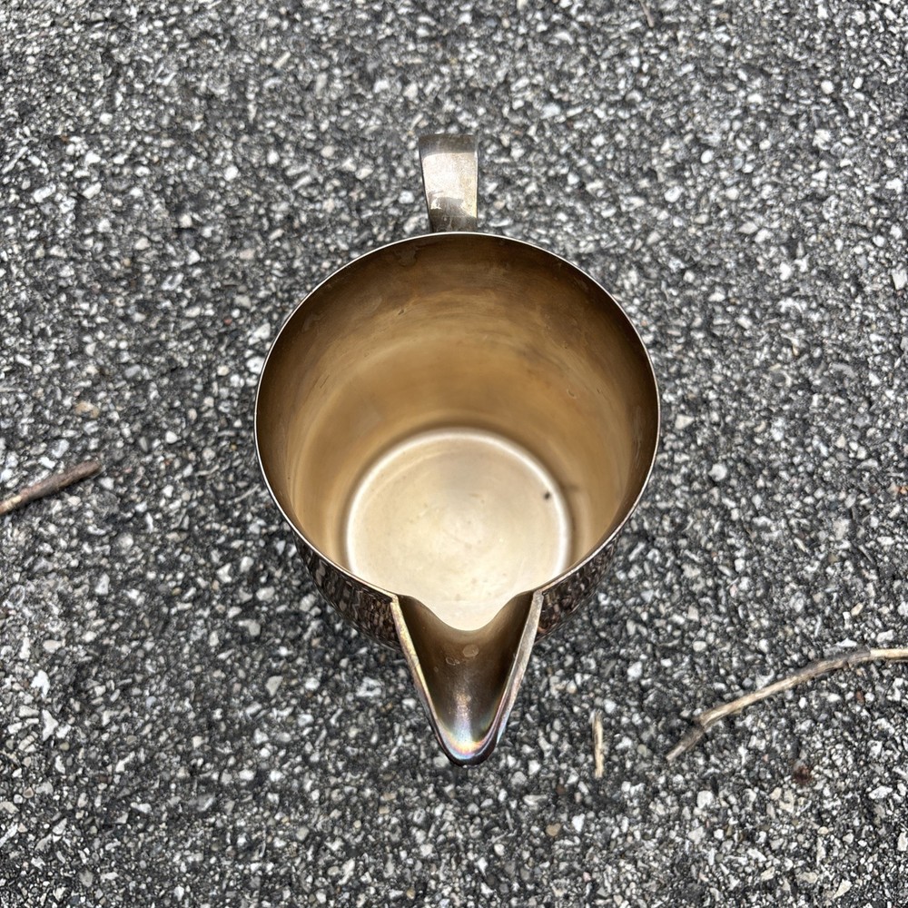 Academy #15G Silver On Copper Pitcher Ice Lip Water Pitcher