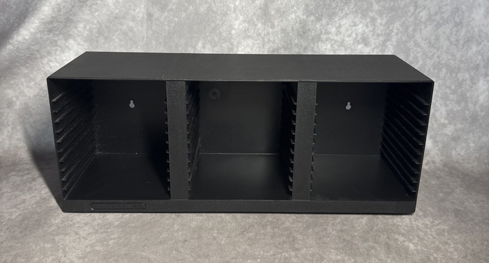 Vintage Laserline 36 CD Storage Rack Holder Wall Mountable Black Plastic Case