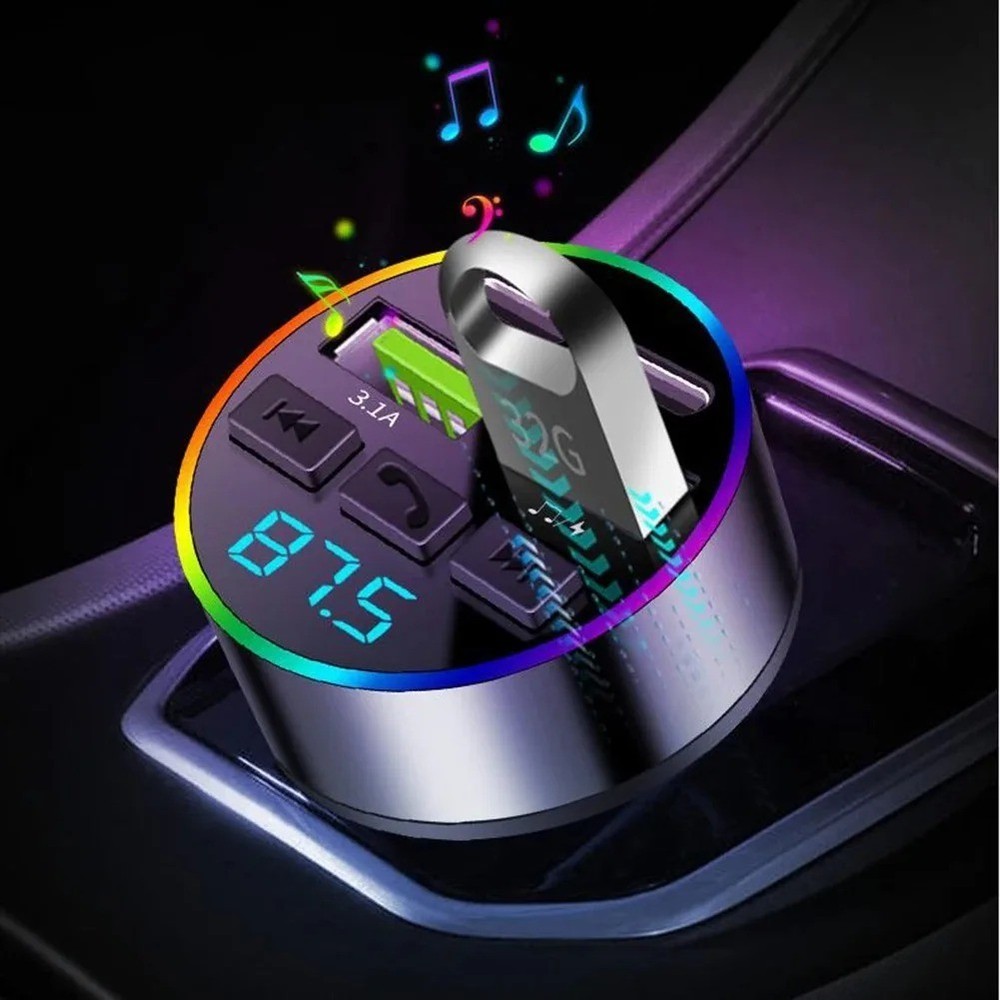 Bluetooth 5.0 FM transmitter car Phone Charger MP3 music player car USB cigarett
