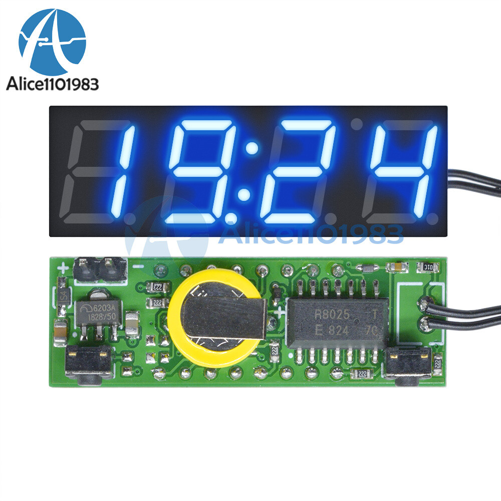 Blue 3 in 1 LED DS3231SN Digital Clock Temperature Voltage Module DIY Electronic