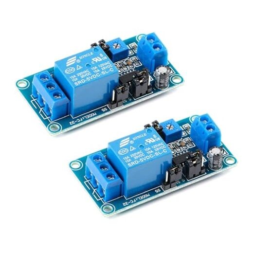 2Pcs DC 5V Delay Relay Module Delay Relay Switch with Timer Adjustable