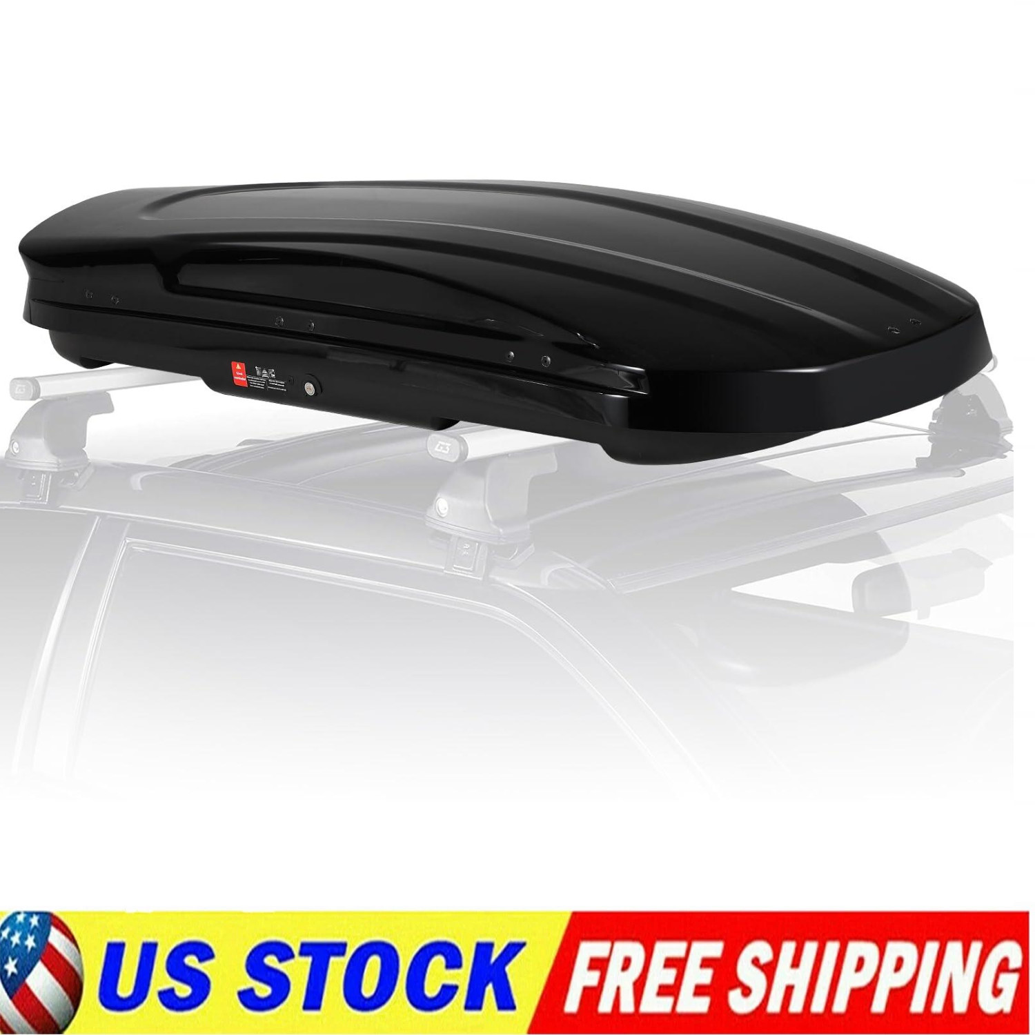 17 Cubic Feet Car Top Cargo Carrier Vehicle Roof Mount Luggage Storage Box 2 Key