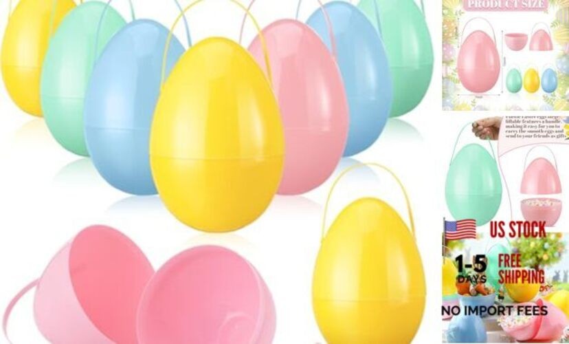 Pcs Jumbo Easter Eggs 10 Inch Plastic Giant Easter Eggs with 8 Muted Colors