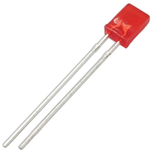 10 Pack Red Rectangular LEDs, Diffused Lens (5mm x 2mm x 7mm)