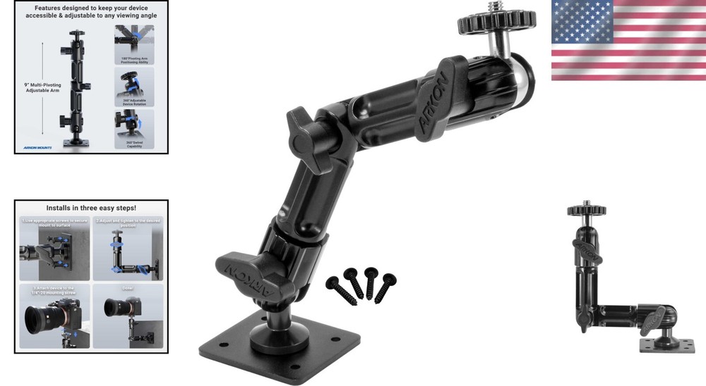 Robust Aluminum Camera Wall Mount - Easy Installation & Multi-Angle Adjustments