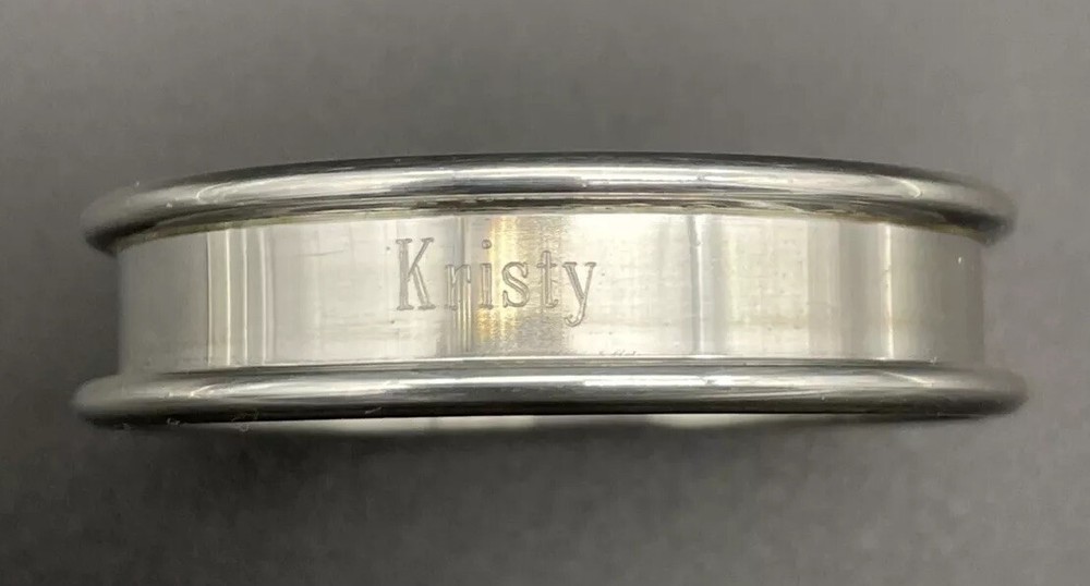 Sterling Silver Napkin Ring Name Engraved “Kristy”