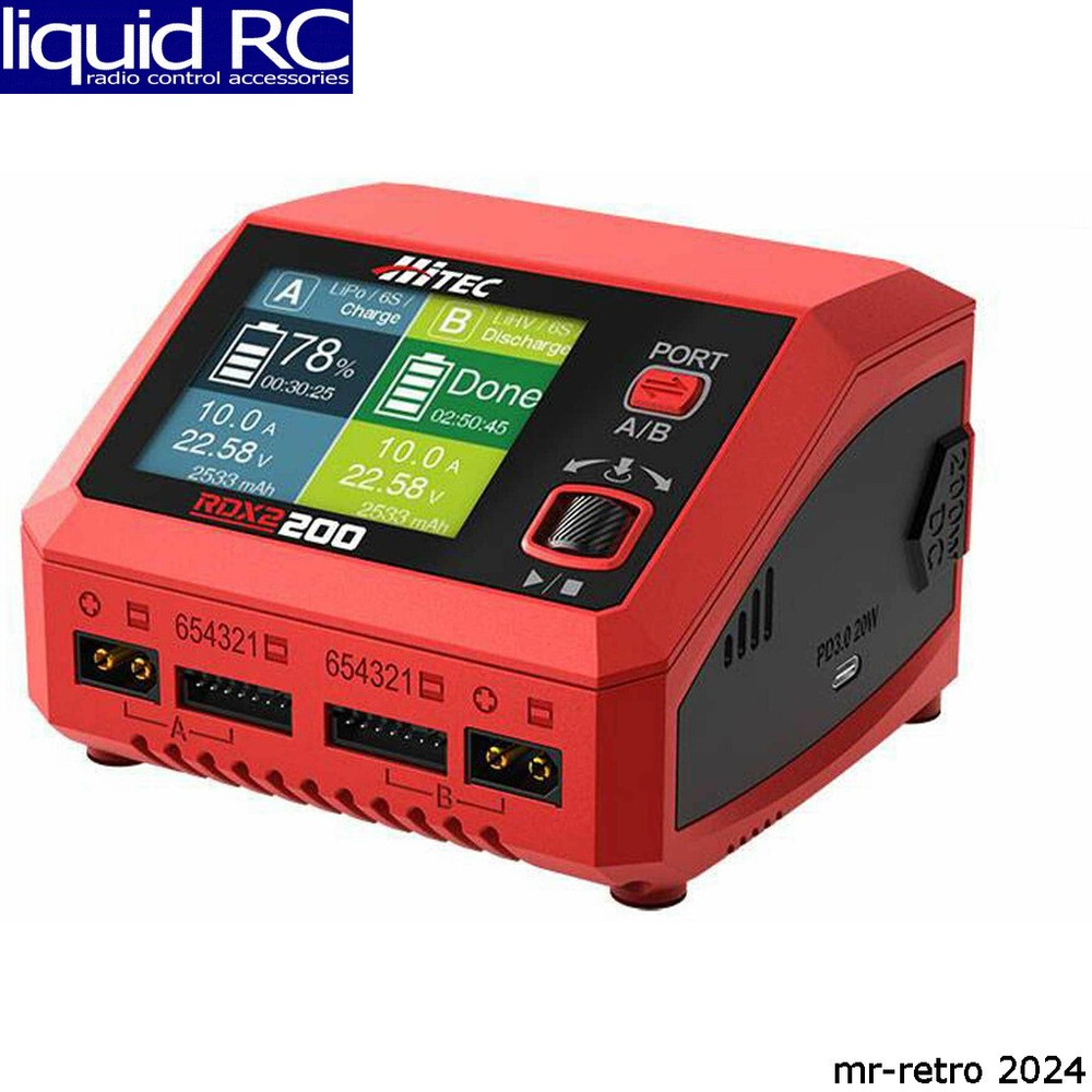 Hitec/RCD 44370 RDX2 200 AC/DC Multi-Function Smart Charger