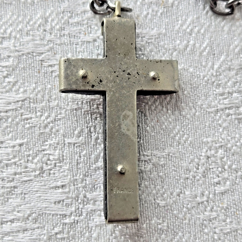 Vintage Catholic Rosary Beads - Black - France