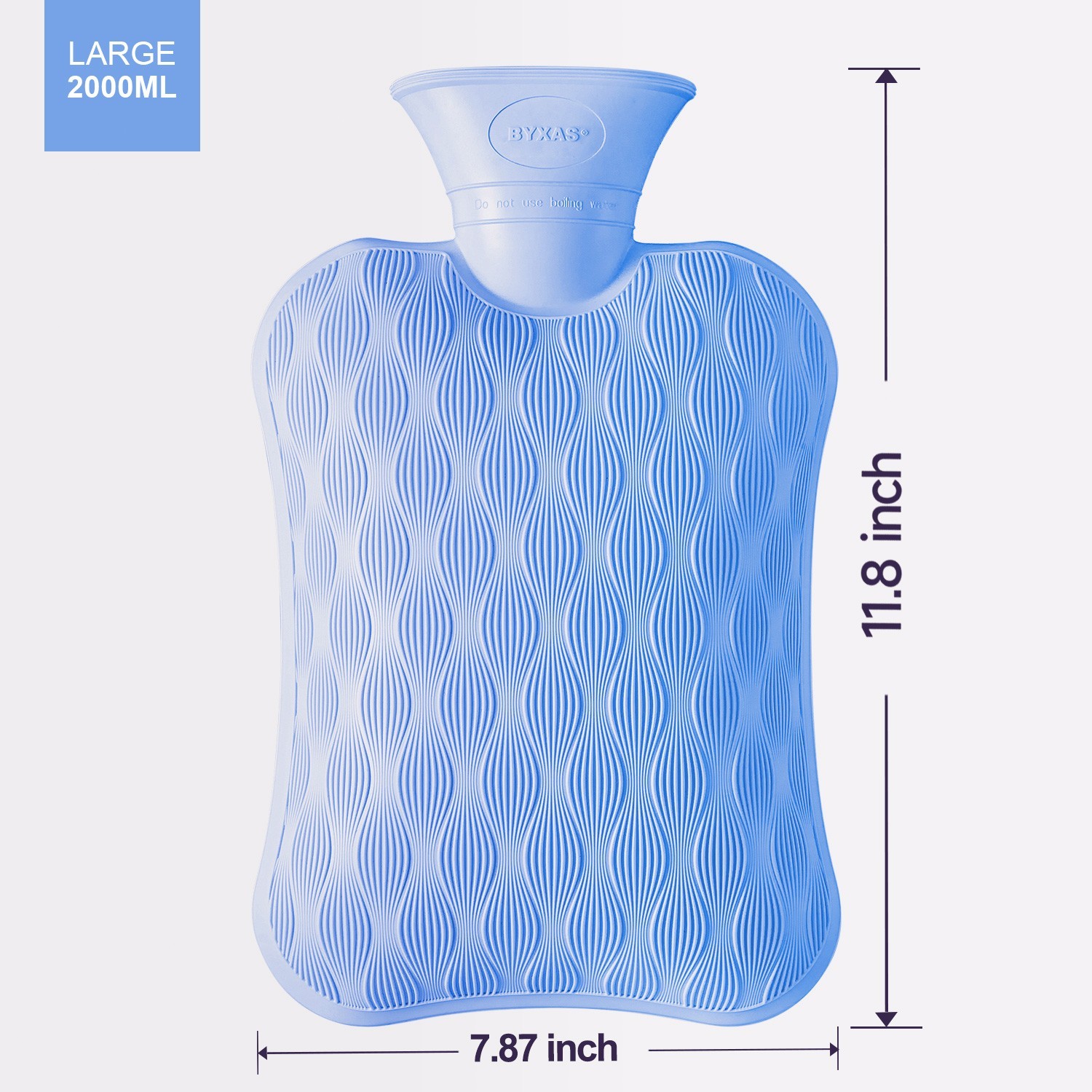Extra Thick PVC Hot Water Bottle - 2000ML Leak-Proof Warmth & Pain Relief