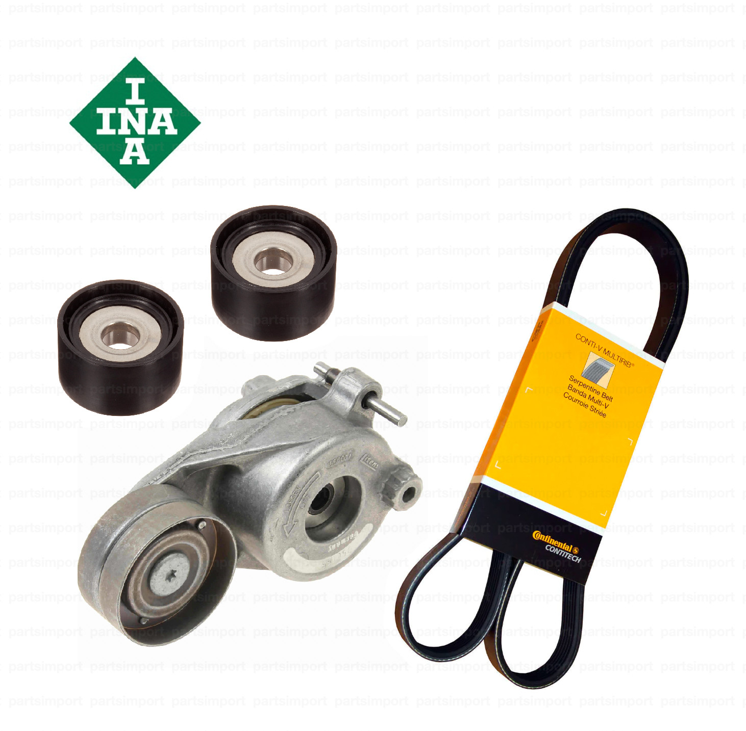 Drive Belt Kit + Tensioner + Idler Pulleys OEM for Mercedes BLUETEC & SPRINTER