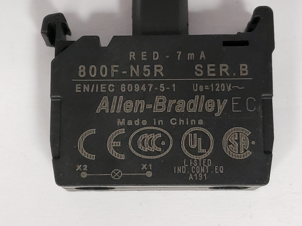 ALLEN BRADLEY 800F-N5R PILOT LIGHT MODULE LED RED SERIES B NNB
