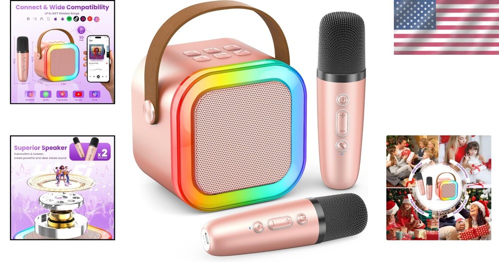 Wireless Karaoke Machine - Ideal for Parties with Bluetooth and Multiple Inputs