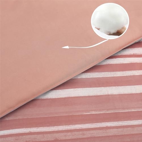 7 Piece Bed in a Bag Stripe Comforter Set Full Full(7 Piece Set) Blush Pink