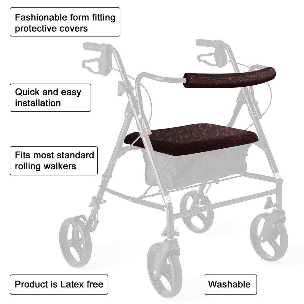 Rollator Walker Seat & Backrest Rollbar Covers Set - Adjustable Starry Star