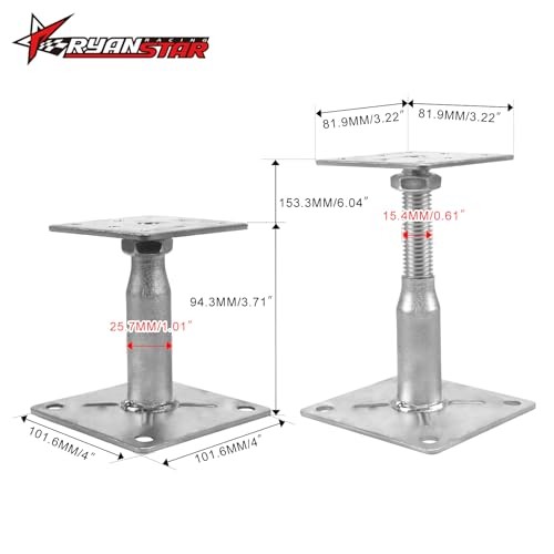 4 Pack Adjustable Floor Support Jacks,RV Steps Stabilizer, Ideal for Floor