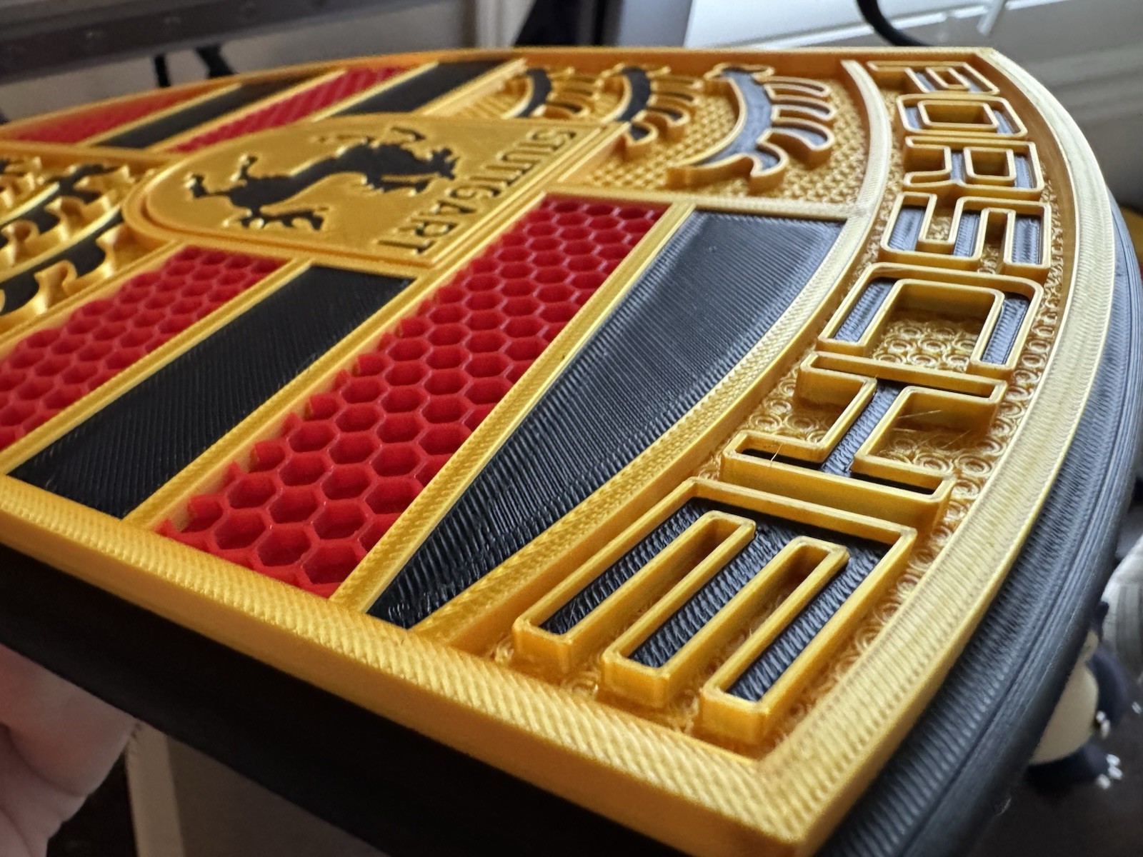 Porsche Logo Wall Art Plaque Team Sign Crest Decor, New