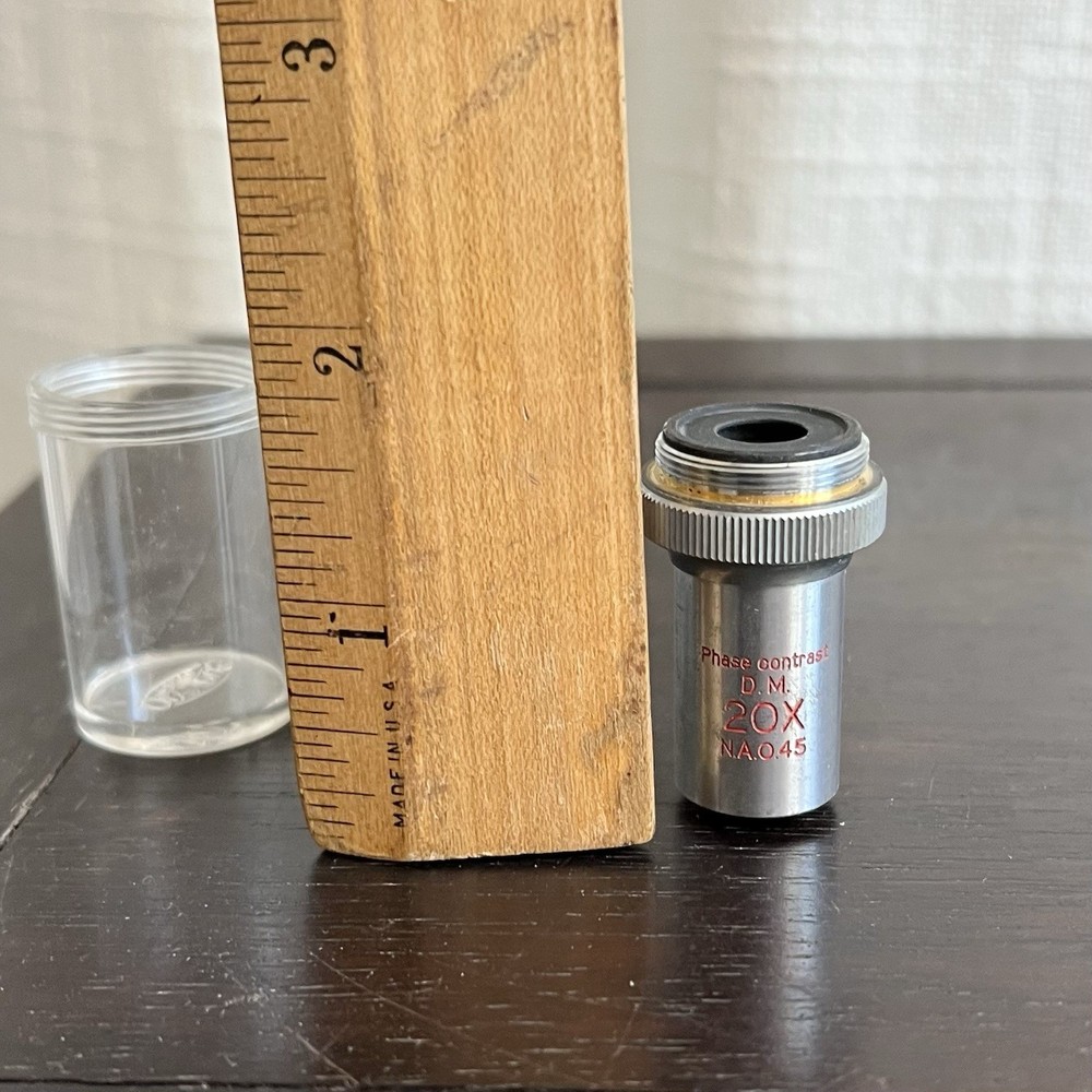 UNITRON 20X LENS OBJECTIVE MICROSCOPE PART OPTICS AS PICTURED 73378 N.A.O.45