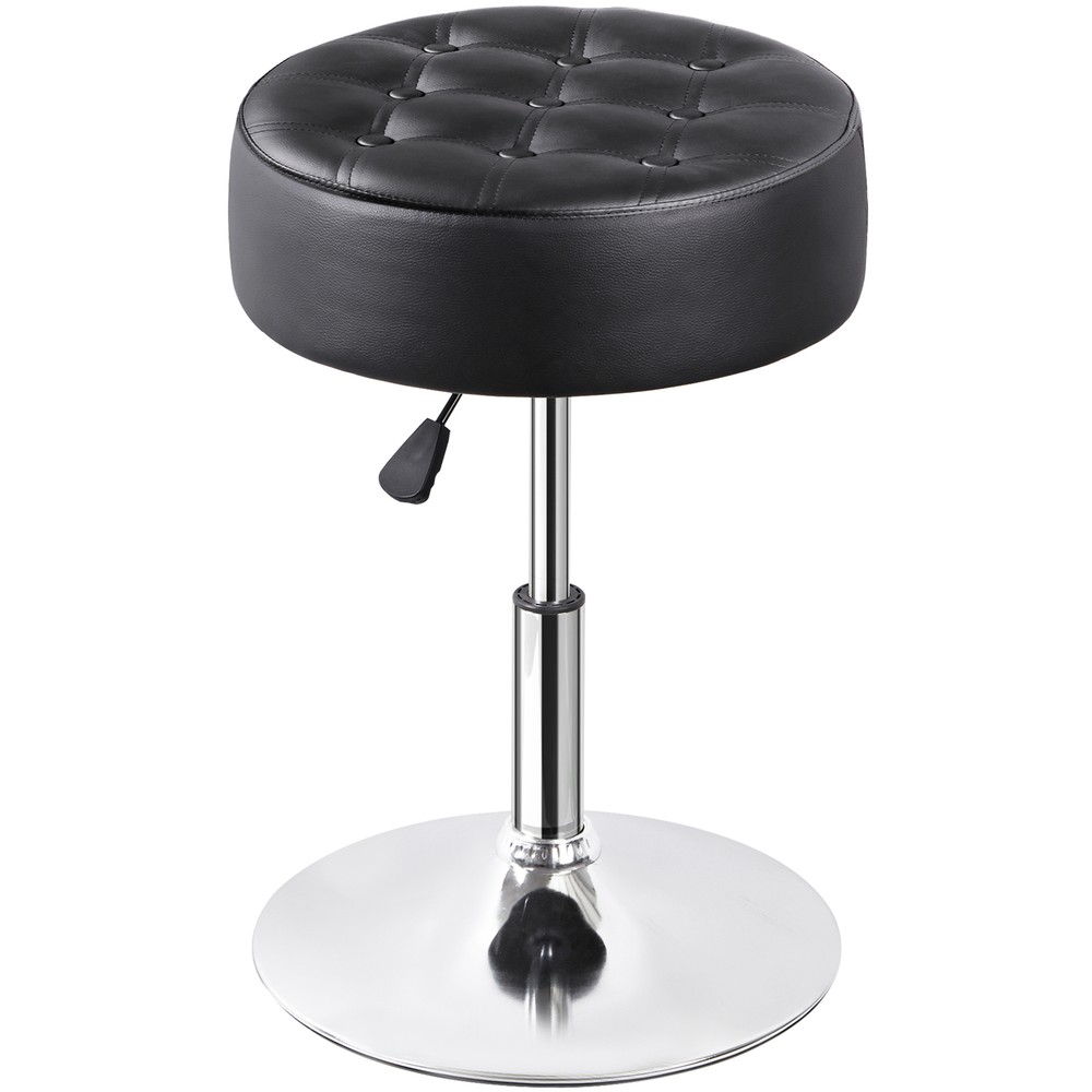 4PCS Adjustable Round Ottoman Stool Vanity Stool PU Leather Swivel Makeup Stool