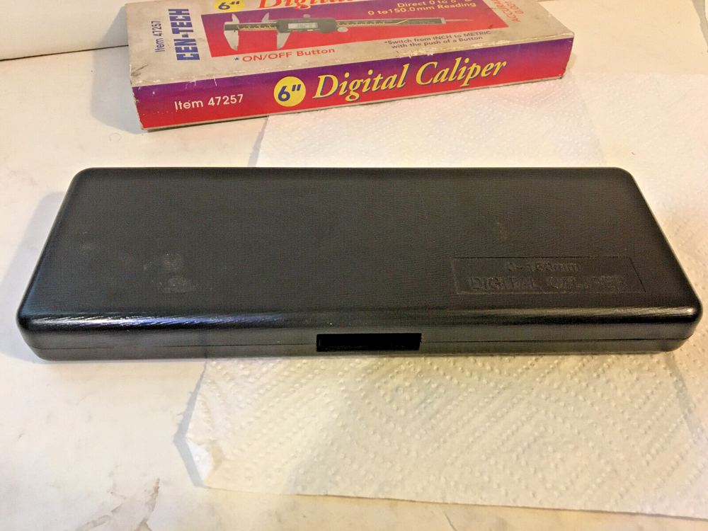 CEN-TECH 6" Electronic Digital Caliper Item 47257 with case, box, & instructions