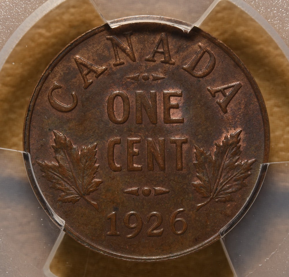 1926 Canada One Cent Penny PCGS MS61BN