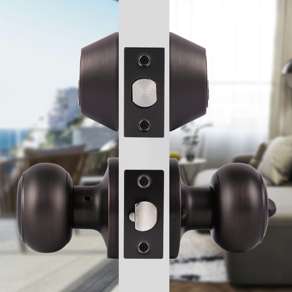 Probrico Front Entry Door Handle Lock Set Knobs Single Deadbolt Keyed Alike