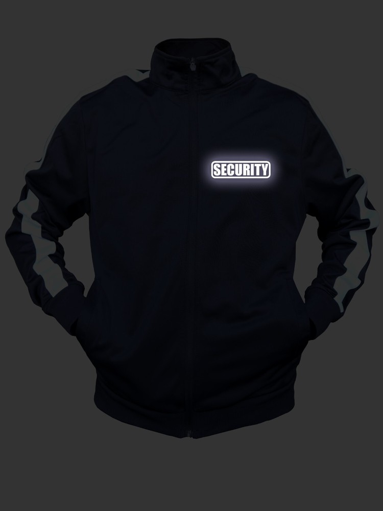 Security Track Jacket with Reflective Decorations Front and Back