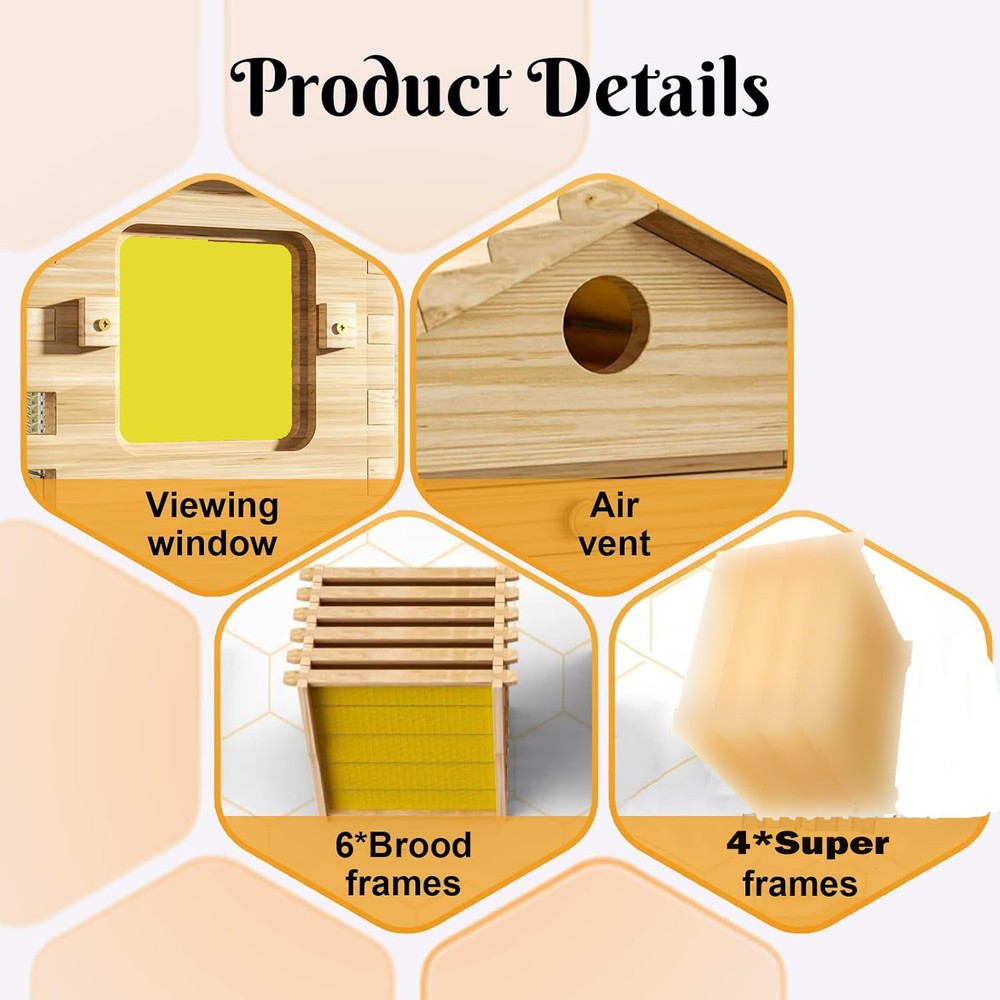 Small Beehive Frames Beeswax Foundation Wooden Auto Run Sheets Box x 10XFrames