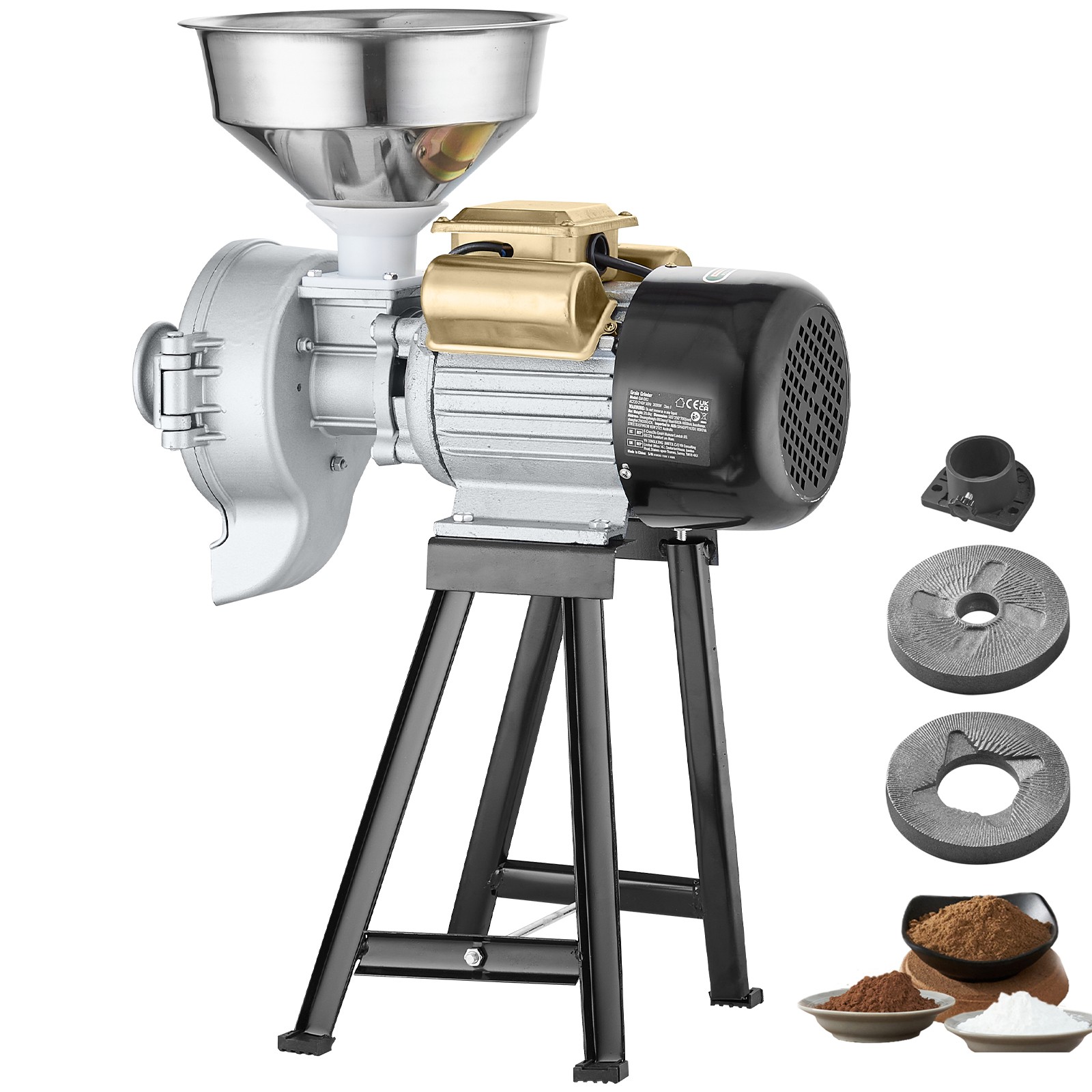 3000W 110V Electric Grain Grinder Corn Wheat Flour Cereal Mill Wet & Dry