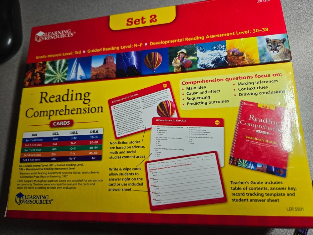 Reading Comprehension Cards – Set 2 (Learning Resources) Great for SPED~Good