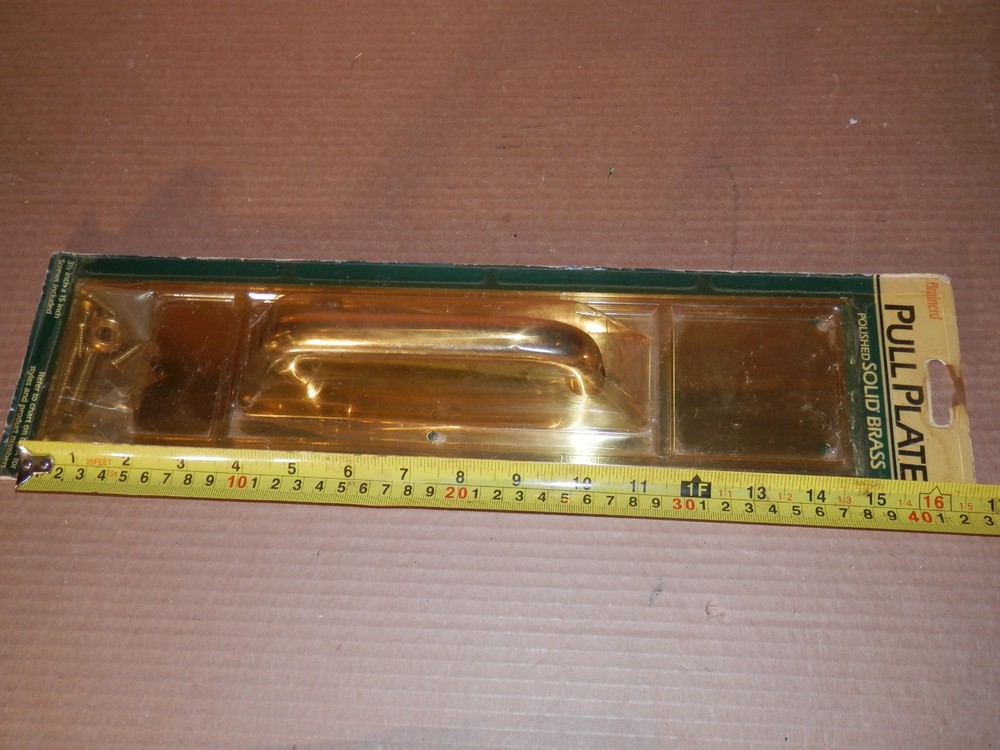 New Brainered polished Solid Brass Door Pull Plate door handle