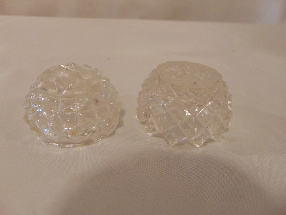 Two Different Patterns-Clear Depression Glass Individual Salt Cellars