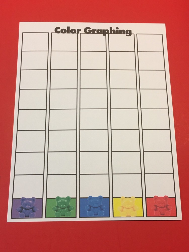 Bears Color Graphing Learning Mats - Laminated - Pre school Kindergarten