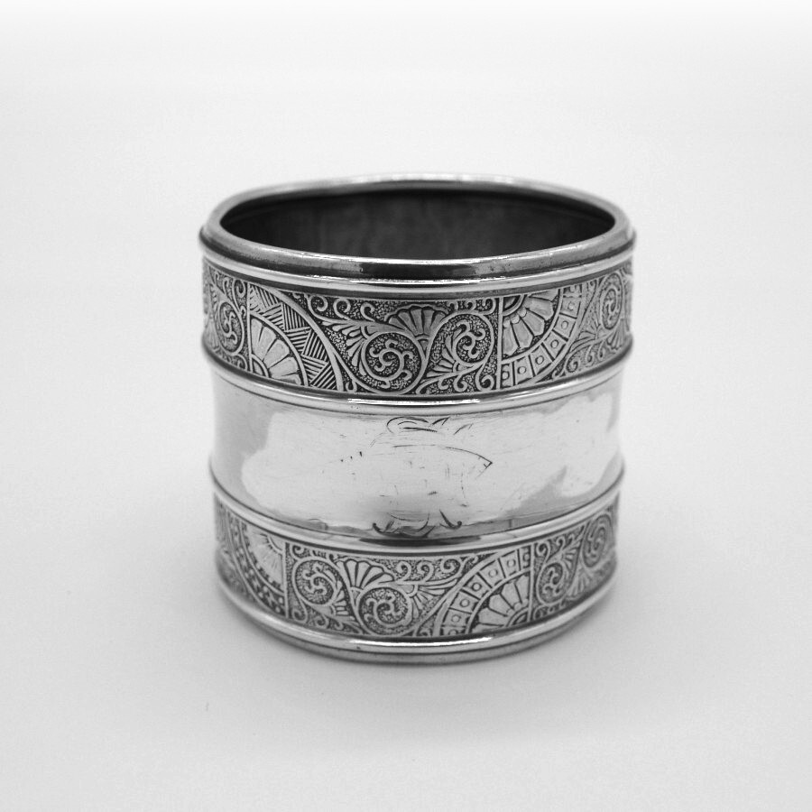 Napkin Ring Arabesque Borders Gorham Sterling Silver 1879
