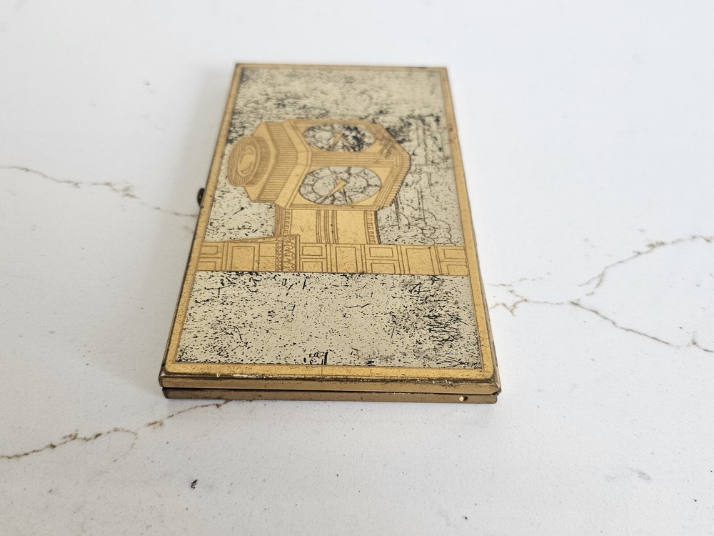 Vintage Wadsworth Solid Brass Cigarette Case Clock