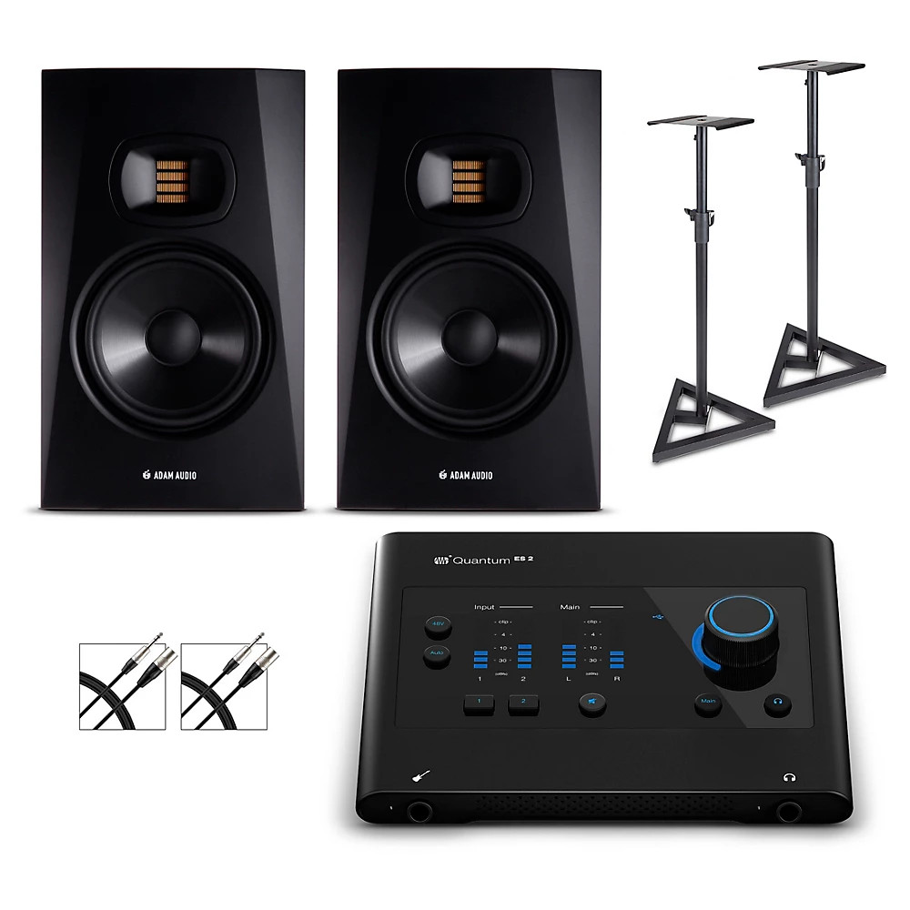 PreSonus Quantum ES2 Audio Interface w/Adam Audio Monitors/Cables/Stands T7