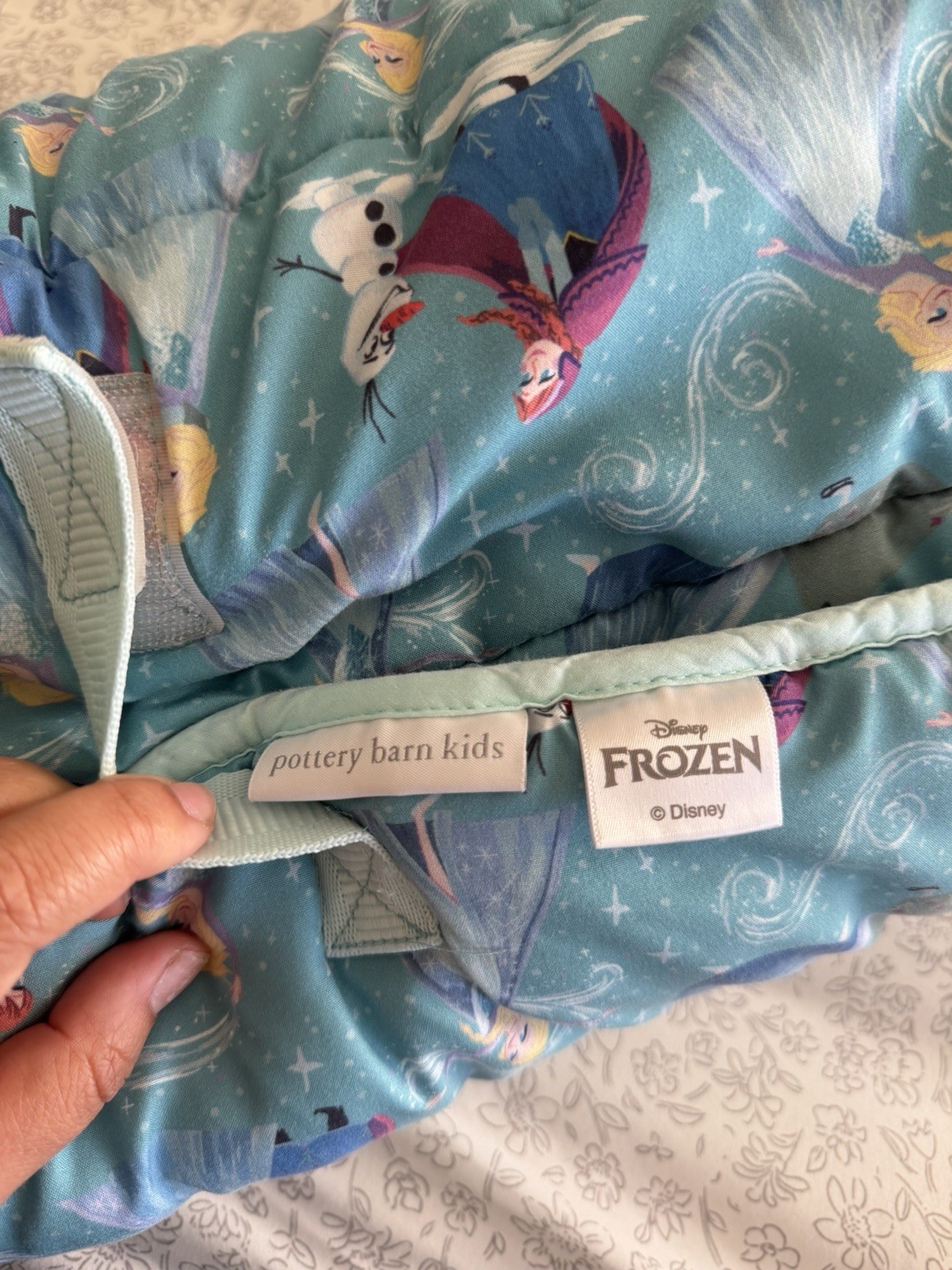 Pottery Barn Kids Toddler Nap Mat Disney Frozen Anna Elsa Blue