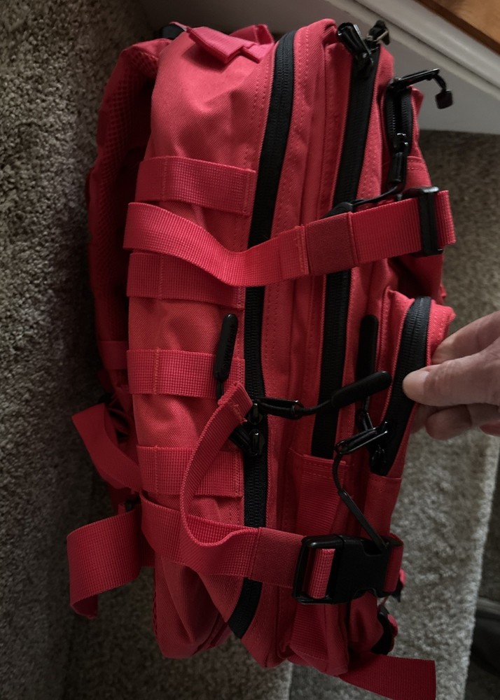 WOLFpak Tactical Backpack Elite Red w/Adjustable Padded Straps 17x12x10